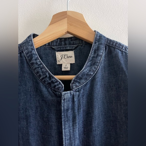 J. Crew Size 2 Puff-Sleeve Denim Jumpsuit, *Missing Belt - Picture 6 of 16